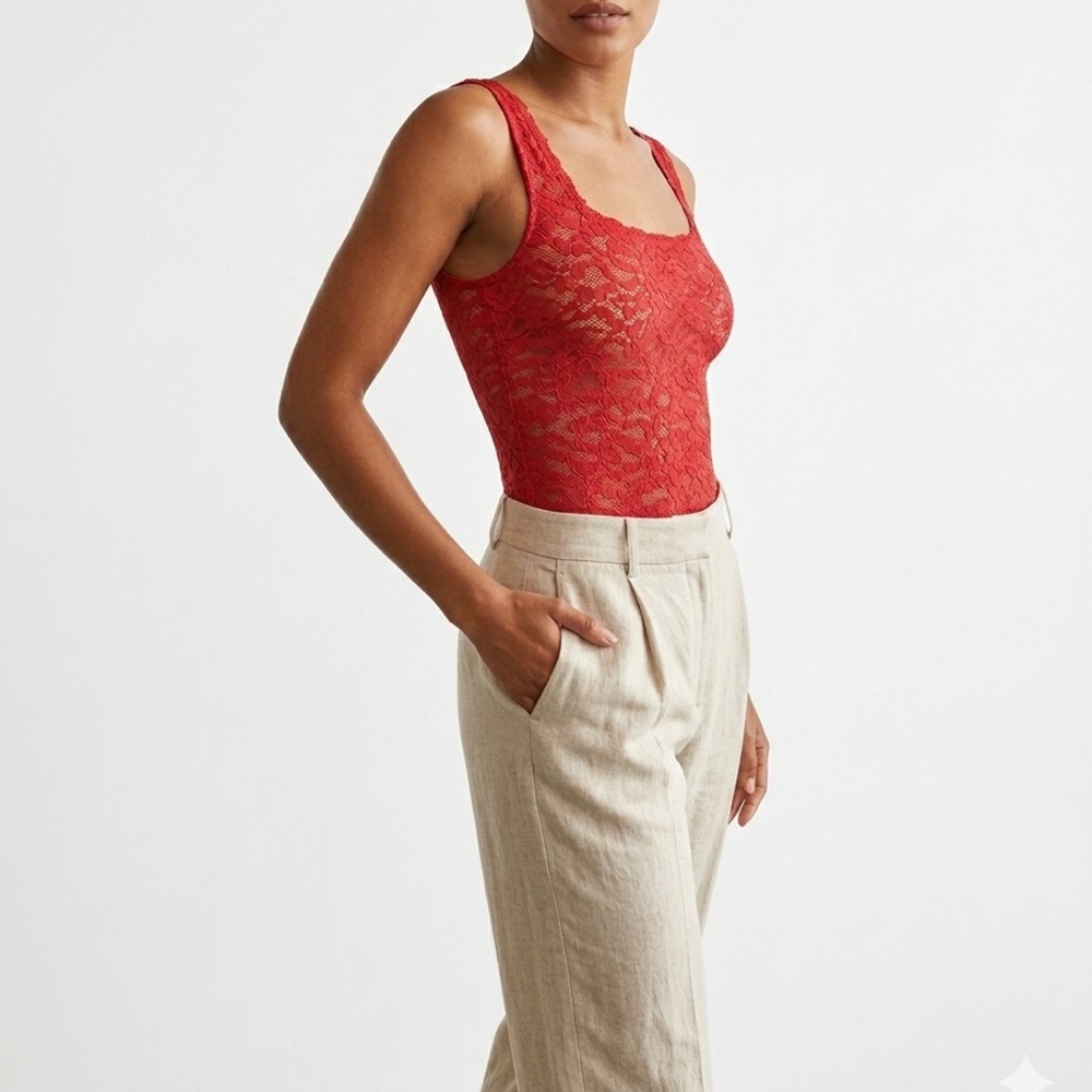 Ten Babaton Red Lace Bodysuit